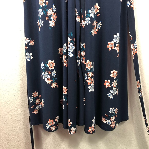 NWOT 3X Torrid Navy Floral Faux Wrap Dress - Picture 7 of 13